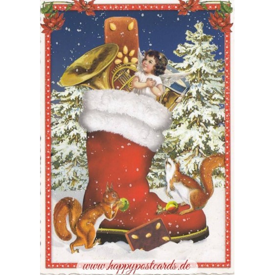Weihnachtsstiefel - Tausendschön - Weihnachtskarte