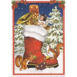 Christmas Stocking - Tausendschön - Postcard