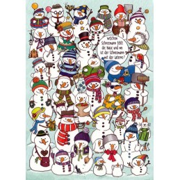 Welchem Weihnachtsmann fehlt die Nase und wo ist der Schneemann mit der Laterne? - Christmas Postcard
