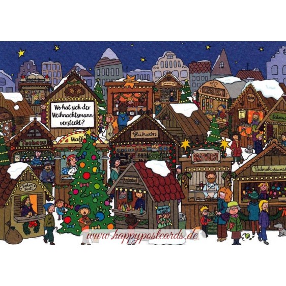 Wo hat sich der Weihnachtsmann versteckt? - Christmas Postcard