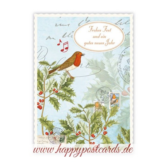 Frohes Fest - Vögelchen - Quire Weihnachtskarte