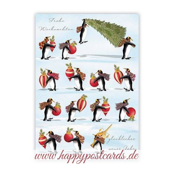 Frohe Weihnachten - Pinguine - Quire Weihnachtskarte