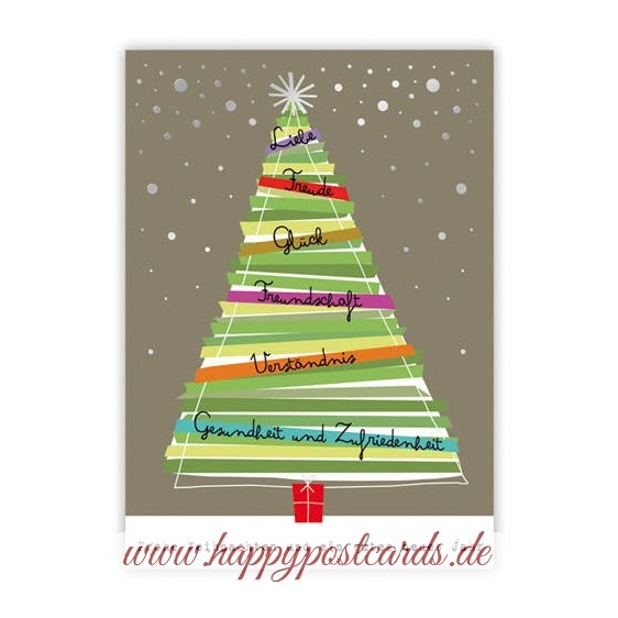 Weihnachtsbaum mit Wünschen - Quire Weihnachtskarte