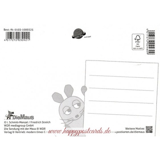 Alles Gute zur Einschulung - Mouse-Postcard