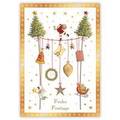 Frohe Festtage - Santa on rope - Quire Christmascard