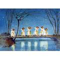 Six angels with lantern - Postcard