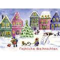 Fröhliche Weihnachten - Winter Village - Christmas Postcard