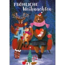 Fröhliche Weihnachten - Animals - Mila Marquis Postcard