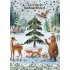 Ein fröhliches Weihnachtsfest - Animals in Forest - Mila Marquis Postcard