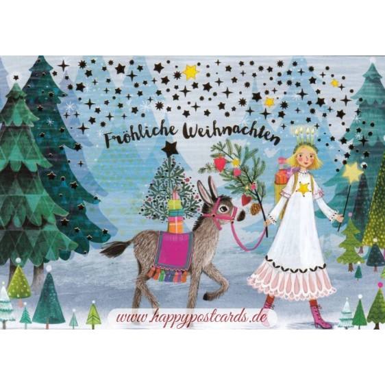 Fröhliche Weihnachten - Engel - Mila Marquis Postkarte