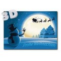 3D Frohe Weihnachten - Sledge with reindeers - 3D Postcard