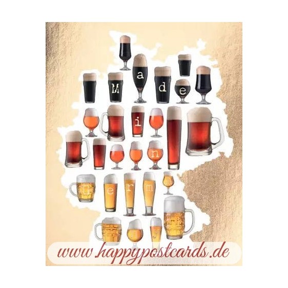 Beer glasses - German Memories Postcard