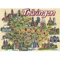 Thuringia - Map - Postcard