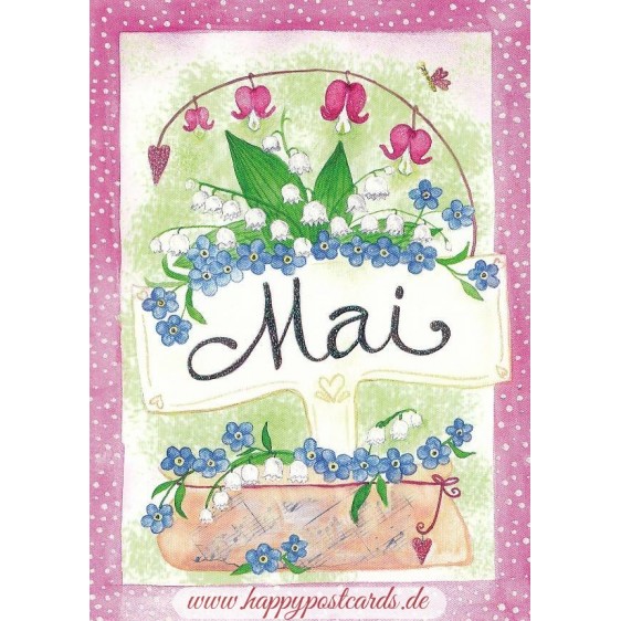 Mai - Maiglöckchen - Monats-Postkarte