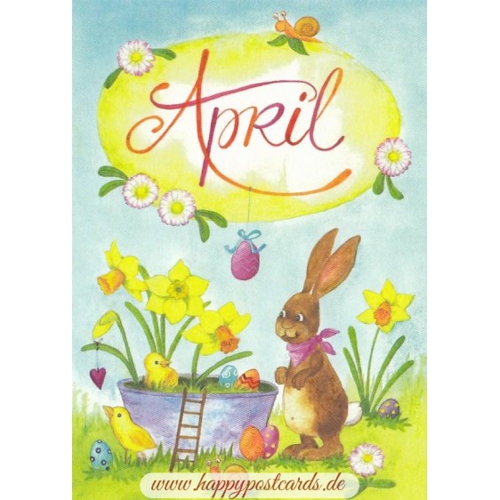April - Narzissen - Monats-Postkarte