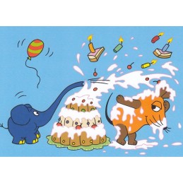 Birthday cake - Mouse  - Postcard