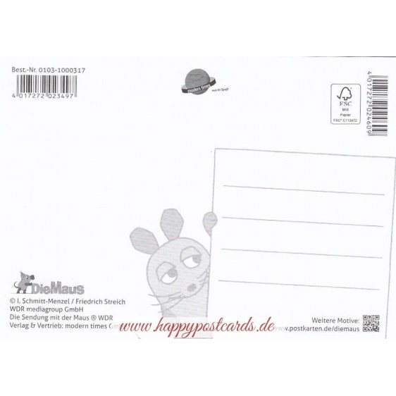Geburtstagstorte - Maus - Postkarte