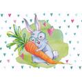 Bunny with carrot - Easterpostcard