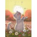 Sommertag - Blaue Katzen - Postkarte