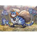 Hoarding - Blue Cats - Postcard