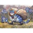 Hamsterkauf - Blaue Katzen - Postkarte