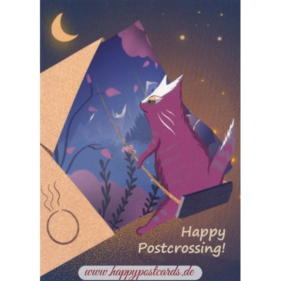 Happy Postcrossing - Himmelsschaukel - Postkarte
