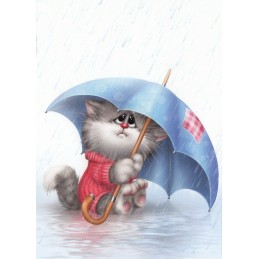 Allein im Regen - Alexey Dolotov - Postkarte