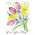 Zum Geburtstag - Frühlingsblumen - Postkarte