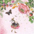 Frau mit Schmetterling und Blüten - Nina Chen Postkarte
