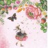 Frau mit Schmetterling und Blüten - Nina Chen Postkarte