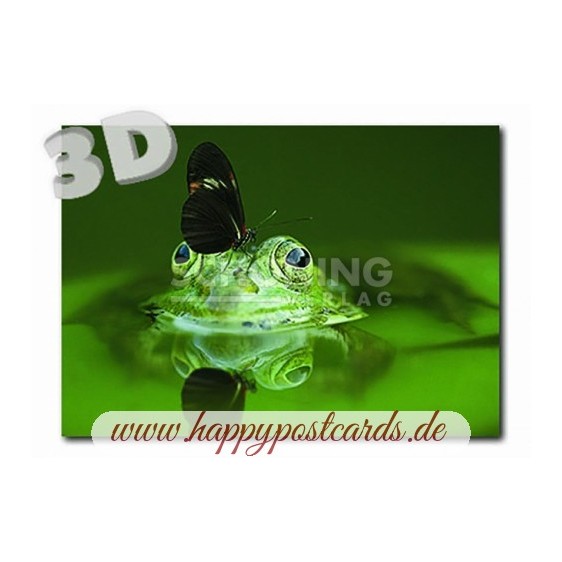 3D Frosch - Postkarte