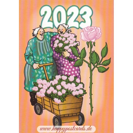 616 - Old Ladies with Roses 2023 - Löök Postcard