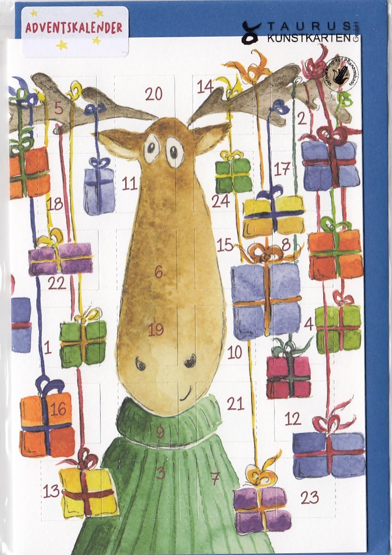 Rentier mit Geschenken - Adventskalender
