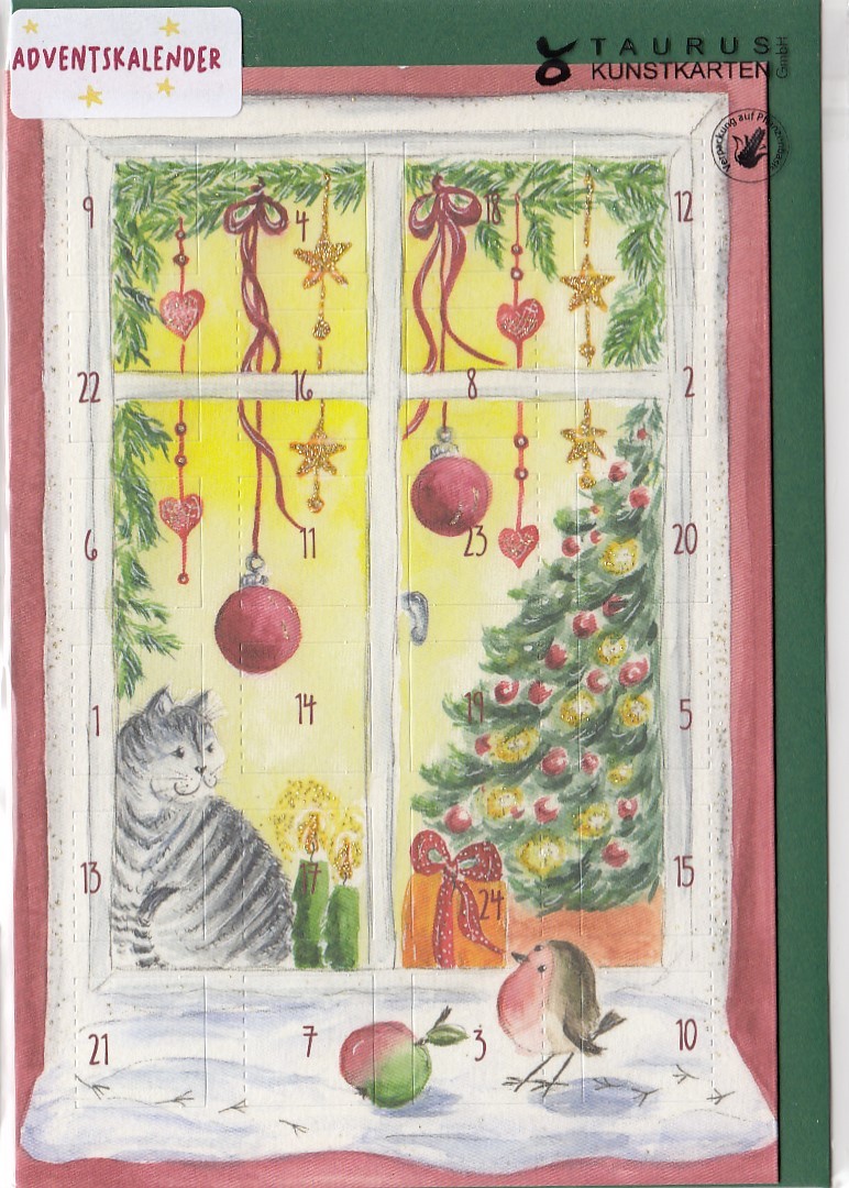 Katze im Fenster - Adventskalender