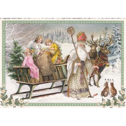 Nikolaus und Engel - Tausendschön - Weihnachtskarte