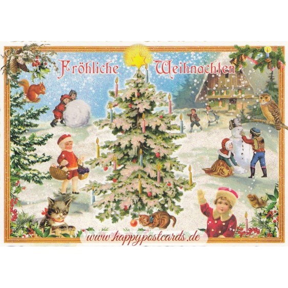 Fröhliche Weihnachten - Winterszene - Tausendschön - Weihnachtskarte