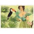 Frau mit Tukan - Tausendschön - Postkarte