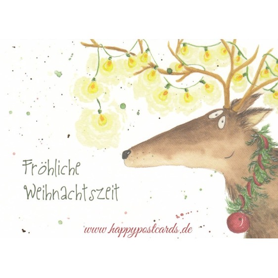 Deer - Weihnachtszeit - Christmas Postcard