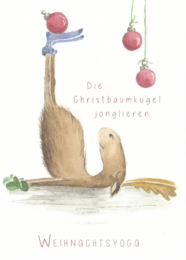 Weihnachtsyoga - Die Christbaumkugel - Weihnachtskarte