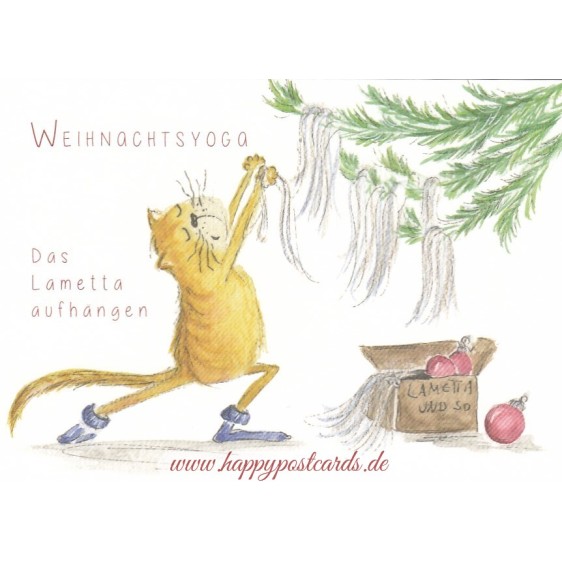 Christmasyoga - Tinsel - Christmas Postcard