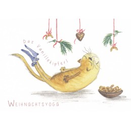 Christmasyoga - Crescent Cookie - Christmas Postcard