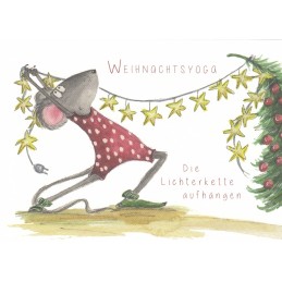 Christmasyoga - Fairy lights - Christmas Postcard