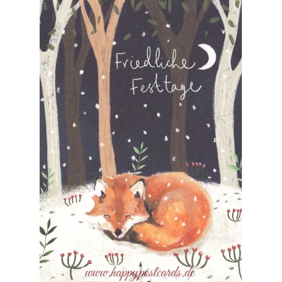 Fox - Friedliche Festtage - Christmas Postcard