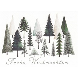 Frohe Weihnachten - Pine tree -  Christmas Postcard