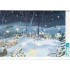 Winterliche Stadt mit Sternen - Weihnachtsgrußkarte