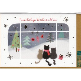 Kuschelige Weihnachten - Katzen - Weihnachtsgrußkarte