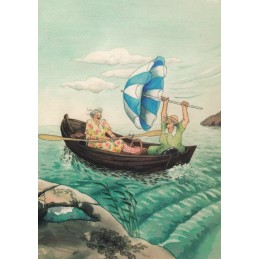 3 - Frauen im Boot - Postkarte