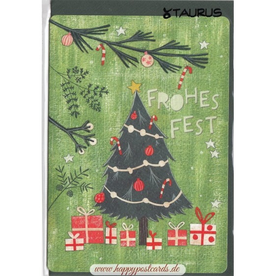 Frohes Fest - Weihnachtsbaum - Weihnachtsgrußkarte