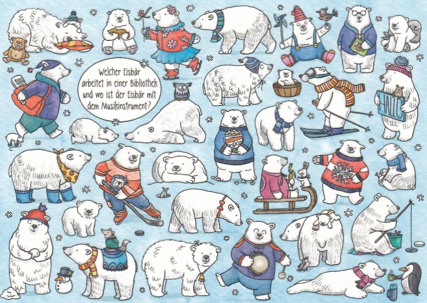 Ice bears - Christmas Postcard