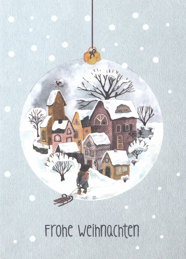 Frohe Weihnachten - Dekoration ball - Christmas Postcard